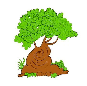 Vector tree illustration art cute Stock Illustration