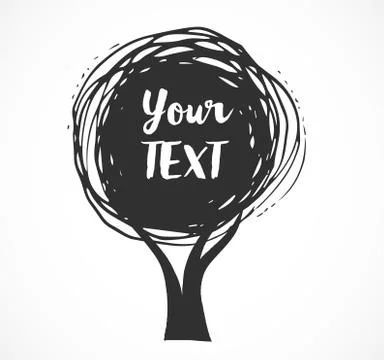 Vector tree illustration, background with a place for text Stock Illustration