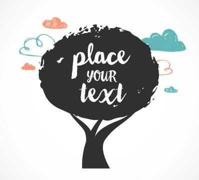 Vector tree illustration, background with a place for text Stock Illustration