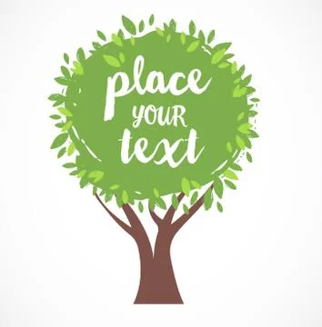 Vector tree illustration, background with a place for text Stock Illustration