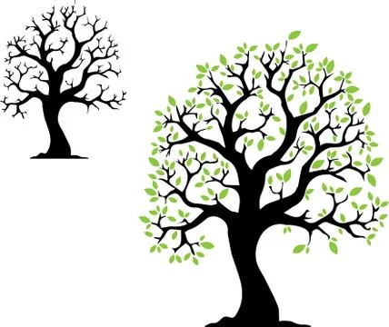 Vector tree with leafs Stock Illustration