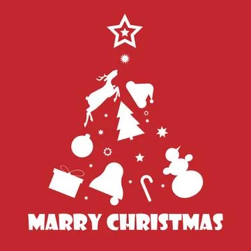 Vector tree made of Christmas figures Stock Illustration