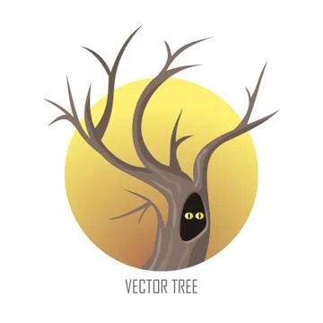 Vector tree. Oak Isolated on White. Vector Stock Illustration