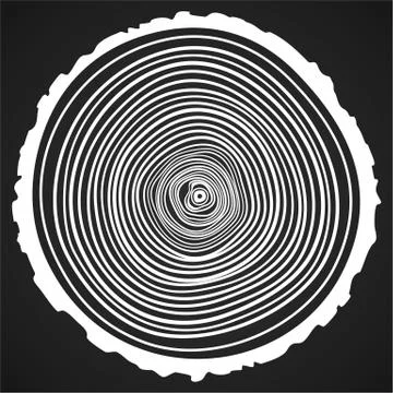 Vector Tree Rings Background and Saw Cut Tree Trunk. イラスト素材