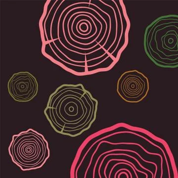 Vector tree rings background. Wood circle vetor Stock Illustration