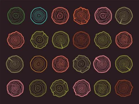Vector tree rings background. Wood circle vetor Stock Illustration