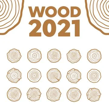 Vector tree rings background. Wood ring line vector Stock Illustration