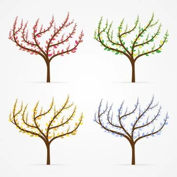 Vector tree set Stock Illustration