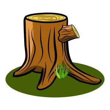 Vector tree stump with knot, realistic props for cartoon. Vector image Stock Illustration