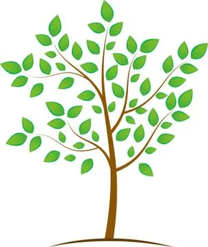 Vector tree on a white background. Logo for environmentally friendly products Stockillustratie
