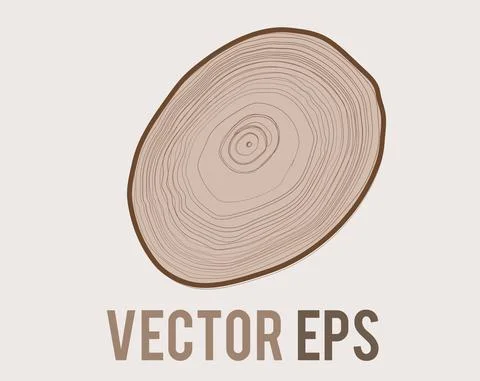 Vector tree with woodgrain ring natural texture from top view Stock Illustration