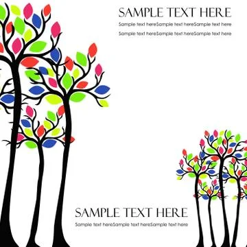 Vector trees with colored leaves on a white background Stock Illustration
