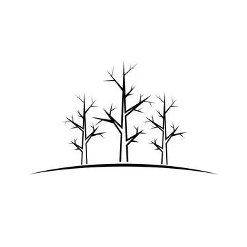 Vector trees illustration black design element Stock-Illustration