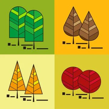 Vector trees pattern イラスト素材