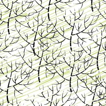 Vector trees seamless pattern (Abstract green background) Stock Illustration