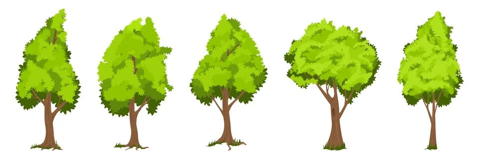 Vector trees set Stock Illustration