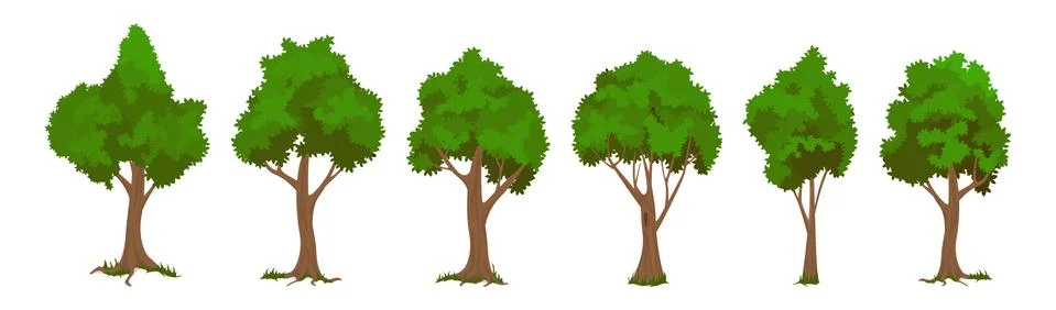 Vector trees set Stock Illustration