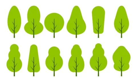 Vector trees set Stock Illustration