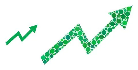 Vector Up Trend Arrow Composition of Small Circles Ilustración de archivo