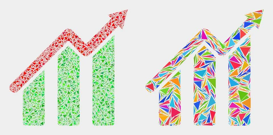 Vector Trend Chart Mosaic Icon of Triangles Illustrazione stock