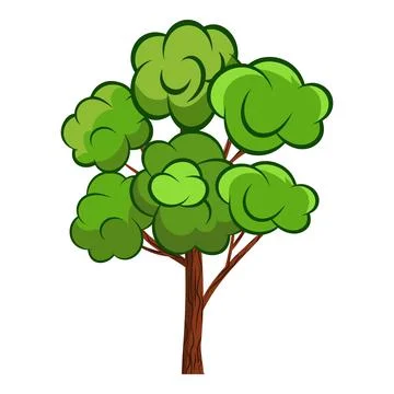 Vector trendy Cartoon tree for Park, Forest and others landscape scene. Stock Illustration