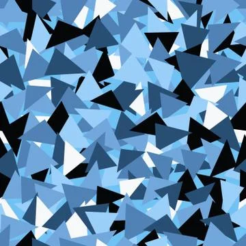 Vector trendy low poly seamless pattern. Blue winter polygonal background Illustrazione stock