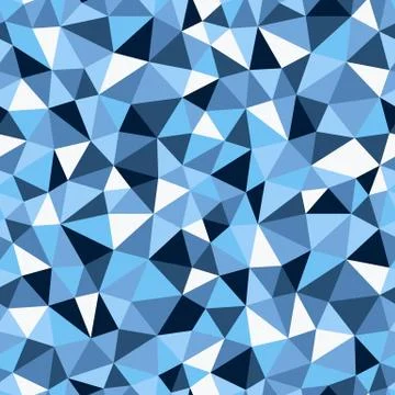 Vector trendy low poly seamless pattern. Blue winter polygonal background Illustrazione stock