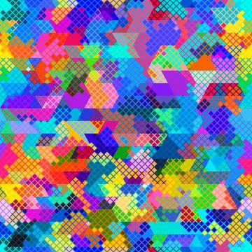 Vector trendy low poly seamless pattern. Camouflage polygonal background 스톡 일러스트