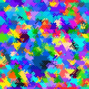 Vector trendy low poly seamless pattern. Camouflage polygonal background Stock Illustration