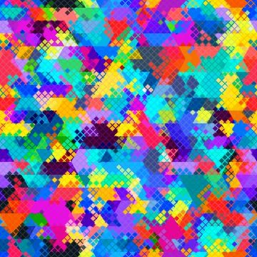 Vector trendy low poly seamless pattern. Camouflage polygonal background Illustrazione stock