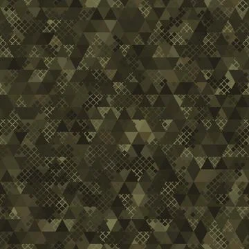 Vector trendy low poly seamless pattern. Camouflage polygonal background Illustrazione stock