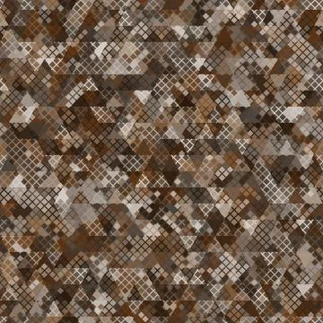 Vector trendy low poly seamless pattern. Camouflage polygonal background Illustrazione stock