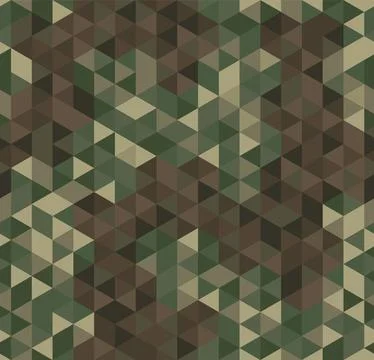 Vector trendy low poly seamless pattern. Camouflage polygonal background Illustration