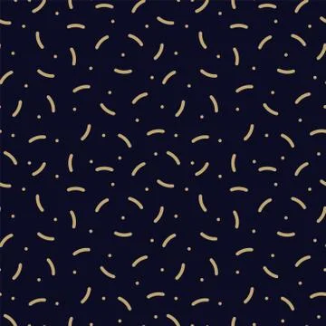 Vector trendy seamless curve pattern - memphis style, fashion 80s - 90s. Dark Illustrazione stock