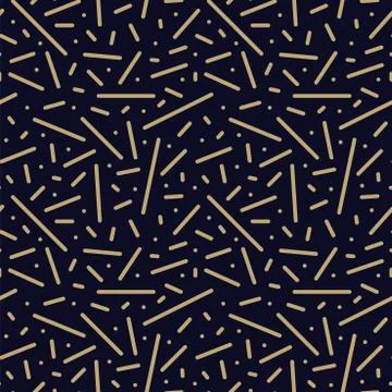 Vector trendy seamless dark pattern - memphis style, fashion 80 - 90s Stock Illustration