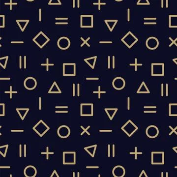 Vector trendy seamless geometric pattern - memphis design, fashion 80 - 90s Stock Illustration