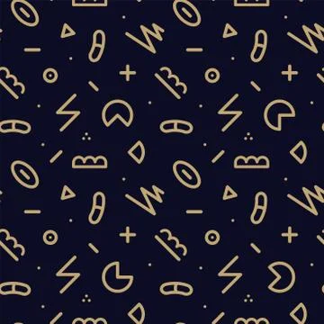 Vector trendy seamless geometric pattern - memphis design, fashion 80 - 90s Stock Illustration