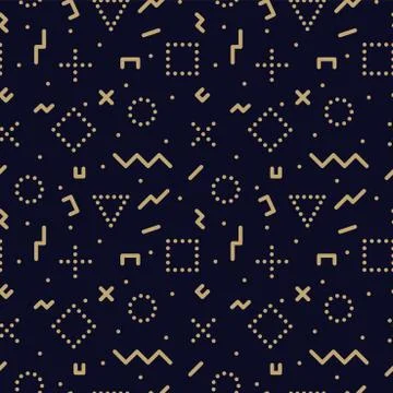 Vector trendy seamless geometric pattern - memphis design, fashion 80 - 90s Stock Illustration