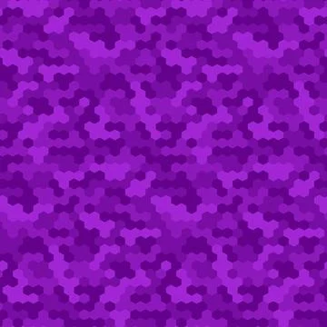 Vector trendy seamless pattern purple colored hexagonal. Stock Illustration