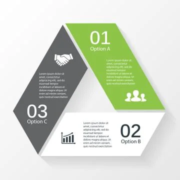 Vector triangle arrows infographic diagram  3 options Stock Illustration