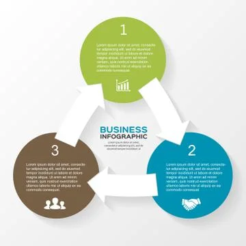 Vector triangle arrows infographic diagram  3 options 스톡 일러스트