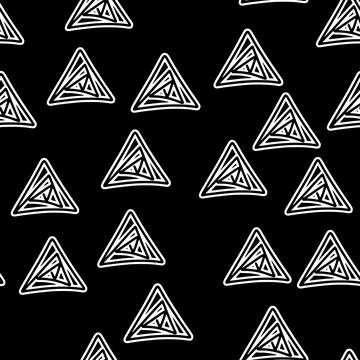 Vector triangle background. Geometry pattern batik graphic. Hand drawn Stock Illustration