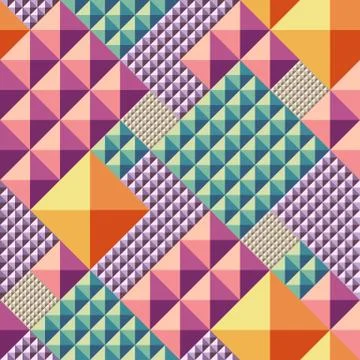 Vector triangle convex abstract Seamless pattern Illustrazione stock