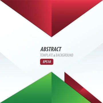 Vector triangle design red and green color Stock Illustration