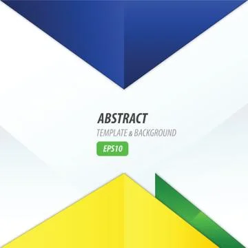 Vector triangle design yellow, blue, green Stock Illustration