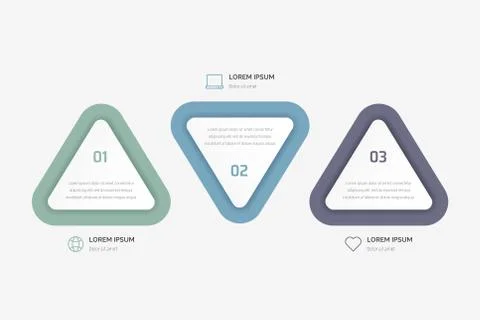 Vector triangle element infographic. Business concept with 3 options Stock Illustration