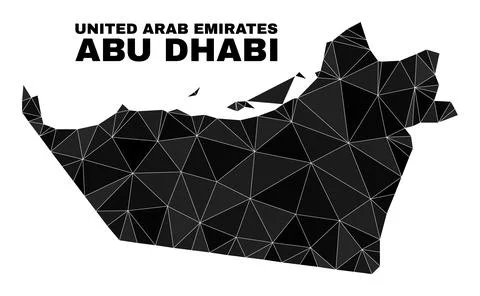 Vector Triangle Filled Abu Dhabi Emirate Map Stock Illustration