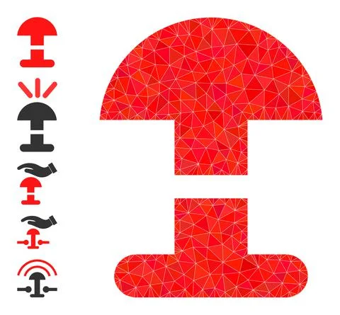 Vector Triangle Filled Alarm Button Icon and Bonus Icons Illustrazione stock