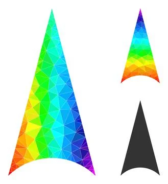 Vector Triangle Filled Arrowhead Up Icon with Rainbow Gradient Stock Illustration