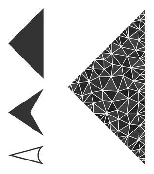 Vector Triangle Filled Arrowhead Left Icon with Other Icons Stock Illustration
